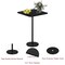 24" Tall Black Square Pub Table with Marble Base, Small Bar Table for Home Bar & Kitchen